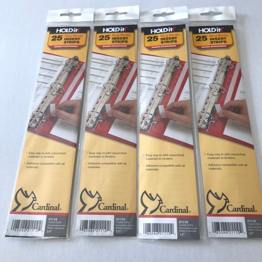 HOLD‎ it! 25 Ring Binder Insert Strips set of four (4). New in packages.
